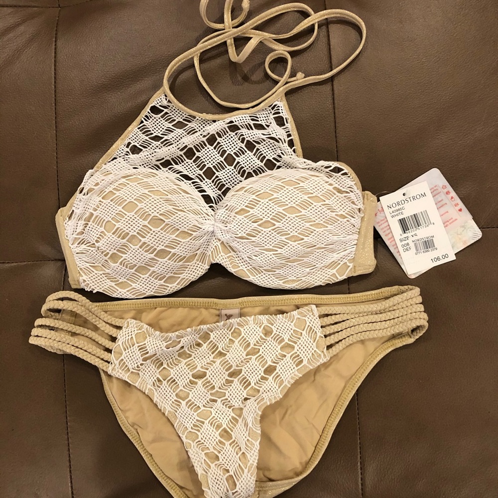 Gold/white bikini - NWT!